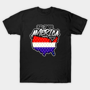 HAPPY  Birthday America Red White Blue T-Shirt